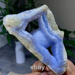 205G Natural Blue striped agate Crystal Chunks piece form Mineral Specimens