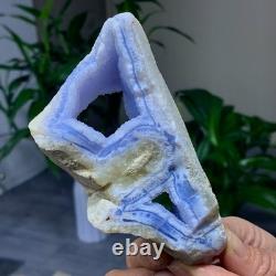 205G Natural Blue striped agate Crystal Chunks piece form Mineral Specimens