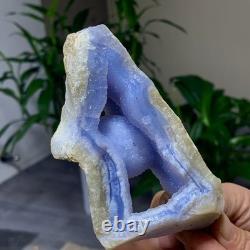 205G Natural Blue striped agate Crystal Chunks piece form Mineral Specimens