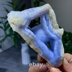 205G Natural Blue striped agate Crystal Chunks piece form Mineral Specimens