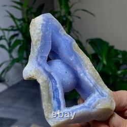205G Natural Blue striped agate Crystal Chunks piece form Mineral Specimens