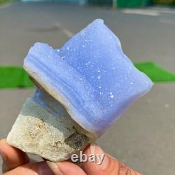 211G Natural Blue striped agate Crystal Chunks piece form Mineral Specimens
