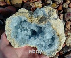 2120g Natural Beautiful Blue Celestite Crystal Geode Specimen, Display Piece