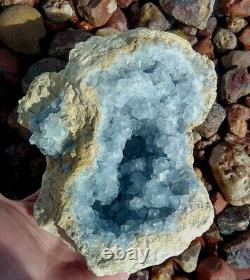 2120g Natural Beautiful Blue Celestite Crystal Geode Specimen, Display Piece