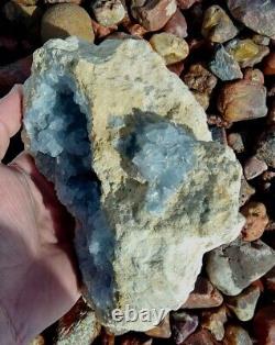 2120g Natural Beautiful Blue Celestite Crystal Geode Specimen, Display Piece