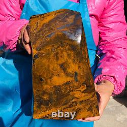 21.12LB Natural tiger's-eye slab quartz freeform crystal piece healing decor