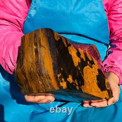 21.12LB Natural tiger's-eye slab quartz freeform crystal piece healing decor