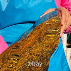 21.52LB Natural tiger's-eye slab quartz freeform crystal piece healing decor