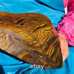 21.52LB Natural tiger's-eye slab quartz freeform crystal piece healing decor