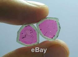 22 cts Top class polished watermelon slices 4 pieces