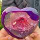 232gnatural And Beautiful Agate Crystal Cave Heart Druze Piece Super Large Yc995