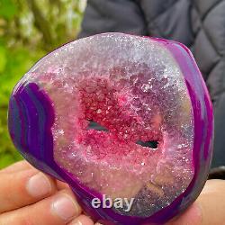 232GNatural and beautiful agate crystal cave heart Druze piece super large YC995
