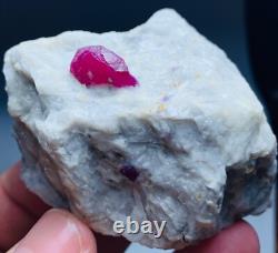 237grams A stunning piece of lustrous natural ruby specimen crystal on matrix