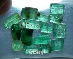 23 Carat 15 Pieces Natural Green Color Rough Emerald Crystals Lot