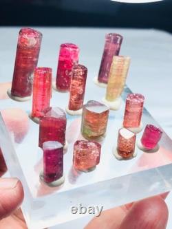 23 Grams, Gorgeous Colourful TOURMALINE CRYSTALS lot. 13 Pieces