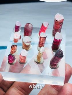 23 Grams, Gorgeous Colourful TOURMALINE CRYSTALS lot. 13 Pieces
