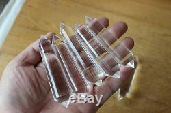 24-SIDES NATURAL CLEAR QUARTZ CRYSTAL DT WANDS POINTS POLISHED HEALING 10 Pieces