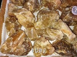 24 pieces of Calcite Natural Honey Crystal Healing flat of 9.5lbs