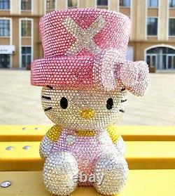 24cm Bling Hello Kitty x One Piece Chopper Crystal Diamond Money Box! Best Gift