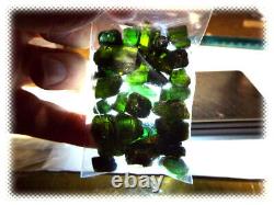 250.0ct LOT Dark Green Natural Congo Rough Tourmaline Crystal Pieces