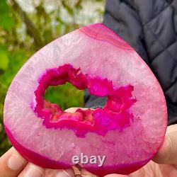 251G and beautiful agate crystal cave heart Druze piece super large YC991