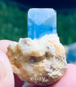 256grams20 pieces lot of lustrous rare blue Celestine specimens cluster+calcite