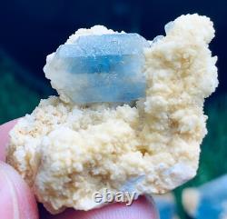 256grams20 pieces lot of lustrous rare blue Celestine specimens cluster+calcite