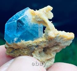 256grams20 pieces lot of lustrous rare blue Celestine specimens cluster+calcite