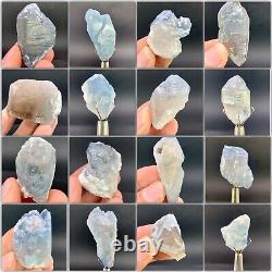 25 Pieces Of Beautiful Blue Quartz Inclusion Tourmaline From Afghanistan