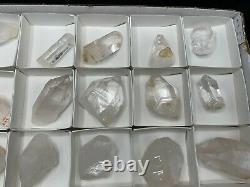 26 Piece High Grade Arkansas Quartz Wholesale Flat, Med/Large Single Points and