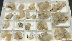 26 Piece High Grade Herkimer Calcite Wholesale Flat, One Enhydro Herkimer, Aweso