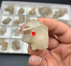 26 Piece High Grade Herkimer Calcite Wholesale Flat, One Enhydro Herkimer, Aweso