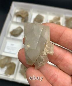 26 Piece High Grade Herkimer Calcite Wholesale Flat, One Enhydro Herkimer, Aweso