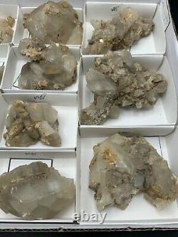 26 Piece High Grade Herkimer Calcite Wholesale Flat, One Enhydro Herkimer, Aweso