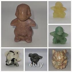 26 Piece Mixed Lot Of Crystal Mini Pokémon Carvings (1 1/2-2in)