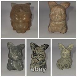 26 Piece Mixed Lot Of Crystal Mini Pokémon Carvings (1 1/2-2in)