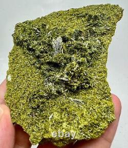 270 Gram WoW! Green Epidote Crystals Cluster Garnet Inclusion Collecting Piece