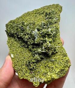 270 Gram WoW! Green Epidote Crystals Cluster Garnet Inclusion Collecting Piece
