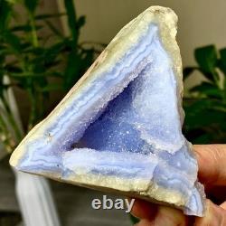 277G Natural Blue striped agate Crystal Chunks piece form Mineral Specimens