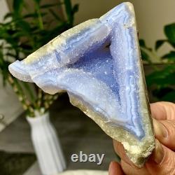 277G Natural Blue striped agate Crystal Chunks piece form Mineral Specimens