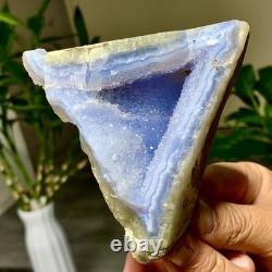277G Natural Blue striped agate Crystal Chunks piece form Mineral Specimens