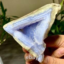 277G Natural Blue striped agate Crystal Chunks piece form Mineral Specimens
