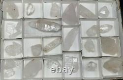 27 Piece High Grade Arkansas Quartz Wholesale Flat, Floaters, Self Healed, Doubl