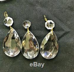 282 pieces Chandelier Crystals Clear Icicle Teardrop Pear Glass Vintage 4 sizes