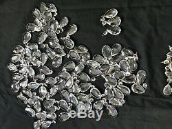282 pieces Chandelier Crystals Clear Icicle Teardrop Pear Glass Vintage 4 sizes