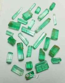 28.35 Carat 28 Pieces Top Quality Natural Emerald Crystal Lot Fully Terminated