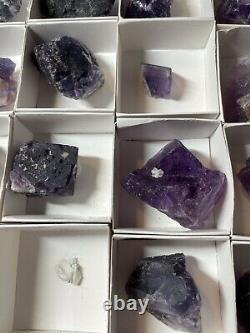 28 Piece Purple Hasties Quarry Fluorite Crystal Mineral Specimen Wholesale LOT