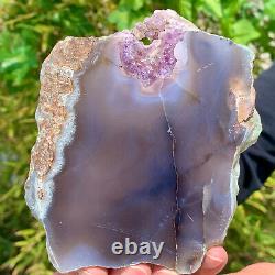 290G Natural Amethyst agate geode crystal Hand cut piece specimen Healing