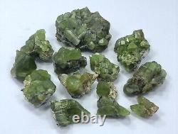 295 Gram Peridot Crystals Specimen lot From Pakistan 13 Pcs