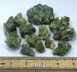 295 Gram Peridot Crystals Specimen lot From Pakistan 13 Pcs